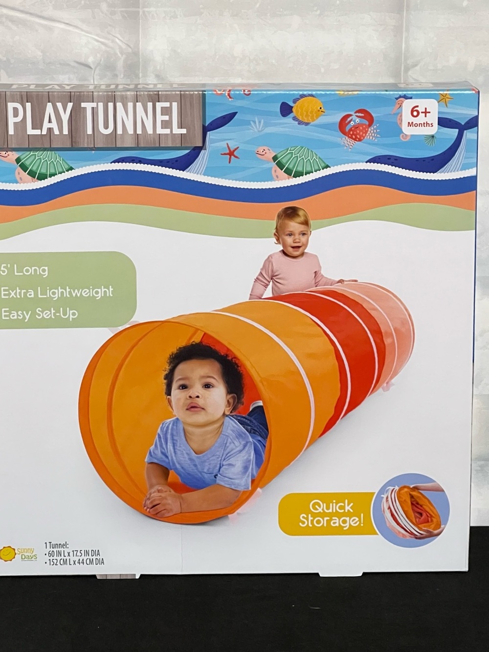 Sunny Days Entertainment Kids Pop-Up Crawl Play Tunnel - 5 Foot - NIB